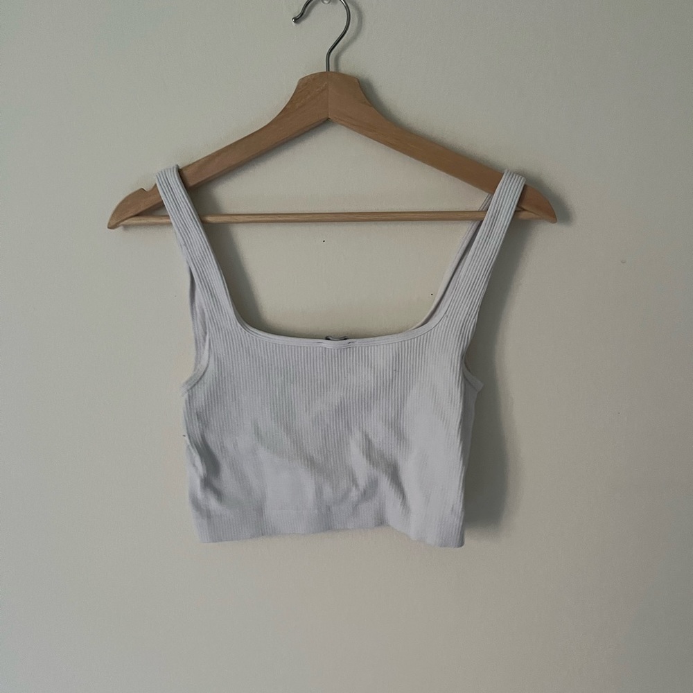 white zara tank top